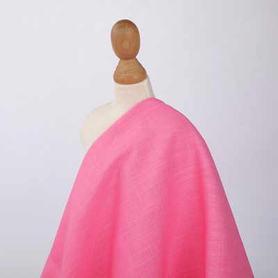 Factory Wholesale Custom Slub Textured Linen Viscose Fabric for Women's Clothing Low Price Dress Material Stretch Feature Woven