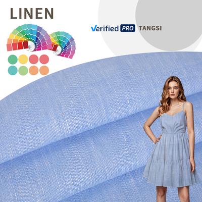 High Quality Latest Fashion Pattern Weave Soft and Breathable Yarn Dyed Woven Fabrics 100% Linen Fabric for Clothing