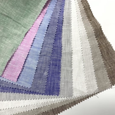 High Quality Latest Fashion Pattern Weave Soft and Breathable Yarn Dyed Woven Fabrics 100% Linen Fabric for Clothing