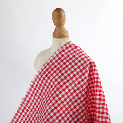 2025 Shaoxing Eco-friendly 100% Cotton Fabric Breathable Checks Pattern Cloth Woven for All Seasons Use for Boys Dress
