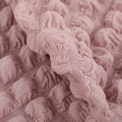 Hot Sale Wholesale 3D Bubble Shape Pattern Embossing Jacquard Dress Polyester Spandex Woven Fabric for Clothing Dress