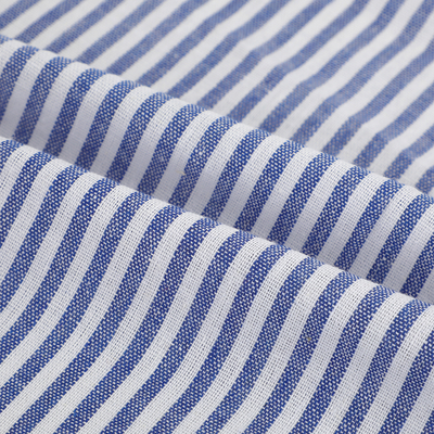 Normal Construction Men Blue Office Shirt 150gsm 21s Plain Two Tone Yarn Dyed Poly Cotton Oxford Fabric for Clothes