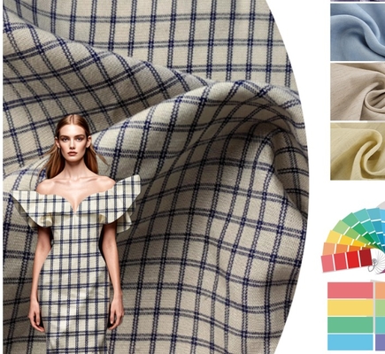 French Eco-friendly Flax Fabrics Check Yarn Dyed 60% Linen 40% Cotton Fabric for Shirt and Clothing