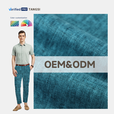 Comfortable  Mixed Linen  with Pigment Solid Natural Washed Soft 55% Linen 45% Viscose Fabric for Shirt Dress