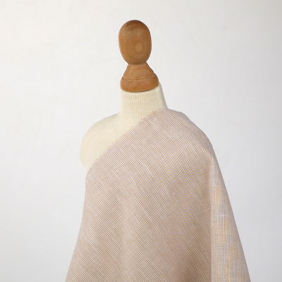 Direct Factory Sales Women's Clothing Organic Linen Cotton Yarn-Dyed Fabrics Solid Color Blouse T-Shirt Dress Woven Stretch