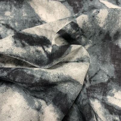 Factory Direct Sales Soft Cheap Custom Linen Fabric Ink and Wash Print Ramie Cotton for Girls Women's  Fabric for Clothing